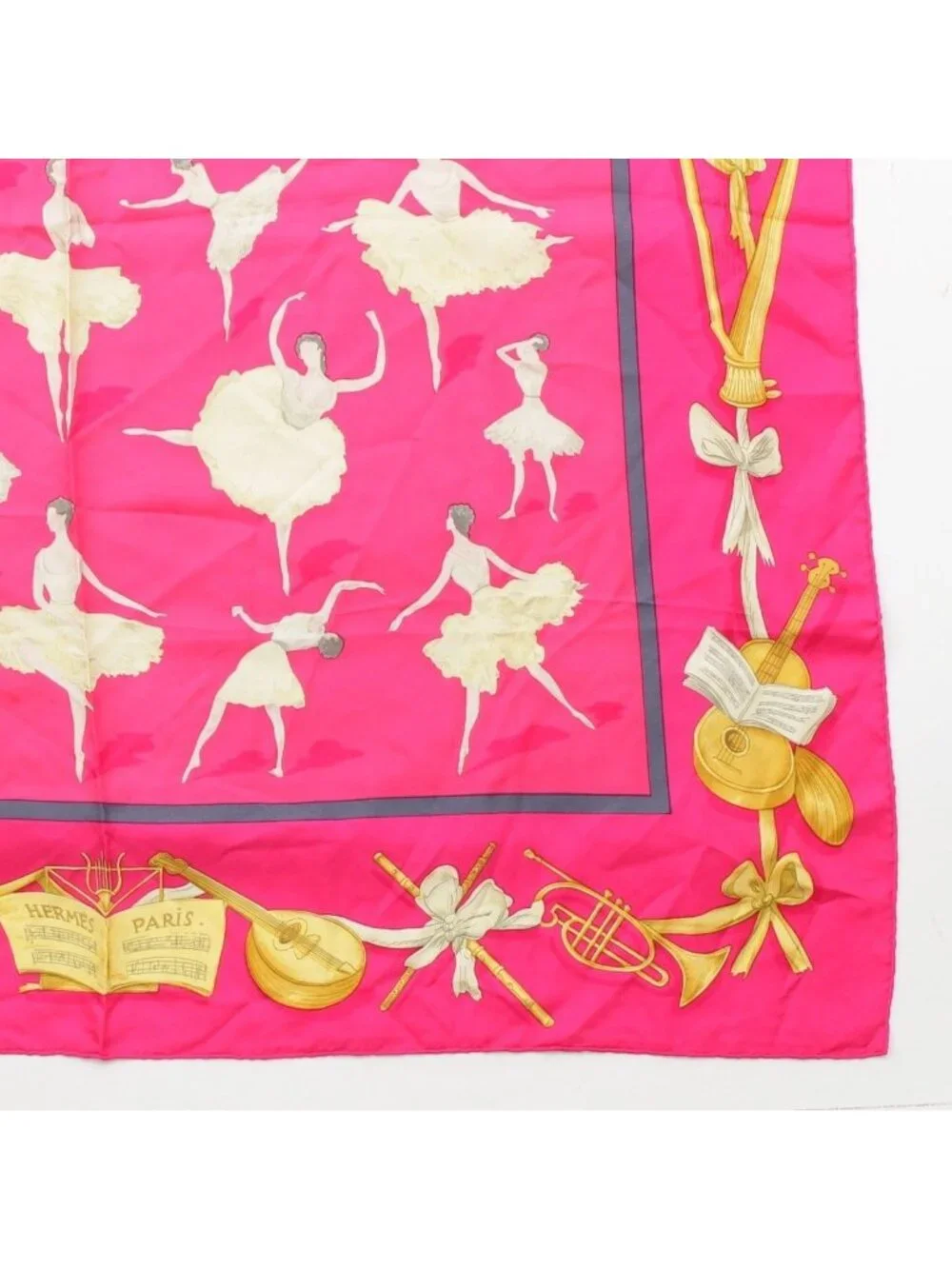 Hermes Carre 90 Silk la Danse Ballerina Scarf Pink